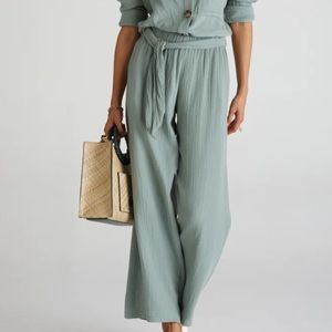 Heaven Relaxed Cotton Pant- Sage